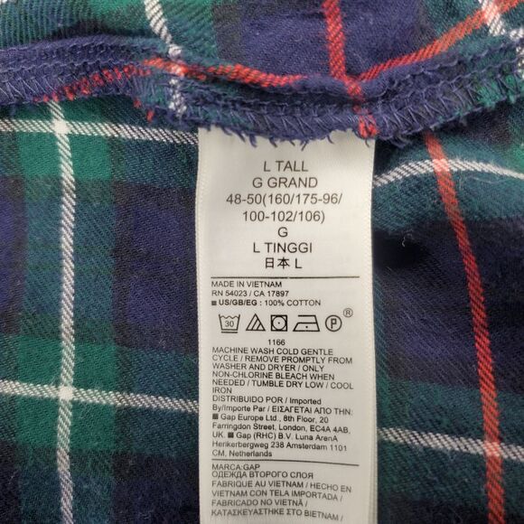 Ruffle Hem Plaid Shirtdress Size L - Picture 13 of 14